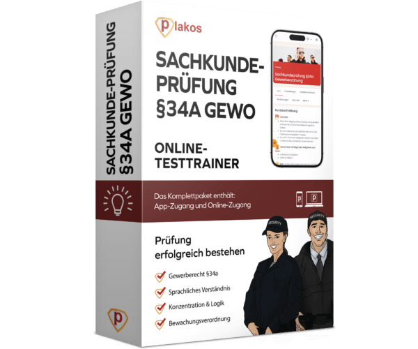 Sachkundeprüfung 34a GewO 2025 Online Testtrainer Komplettpaket