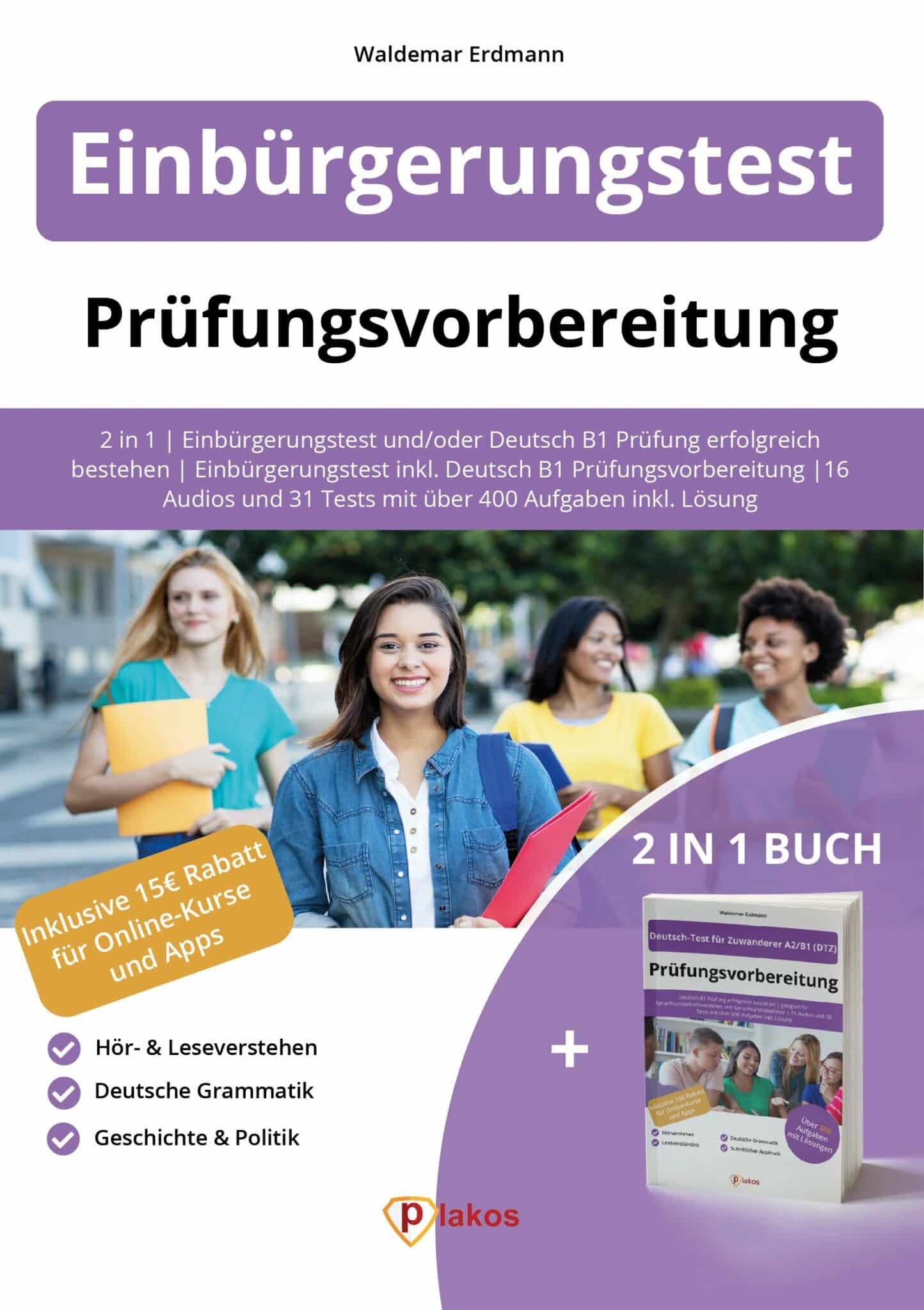 Prüfungsvorbereitung B1 Deutsch Buch - Besteh Die B1 Prüfung! | Plakos