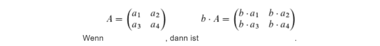 Matrizentest Einstellungstest Multiplikation Skalare